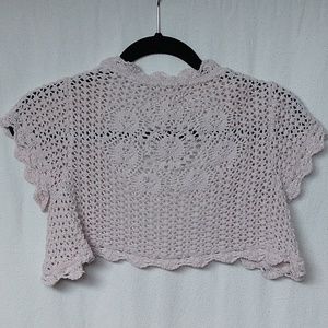 Junior's Large Tan Mudd Cropped Shoulder Shrug